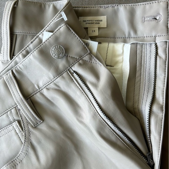 Madewell NWT Faux Leather Edition The Perfect Vintage Straight Jean (Pumice, 28) - Picture 3 of 3